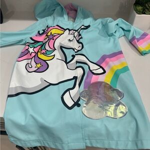 Girls unicorn rain jacket size 6/7